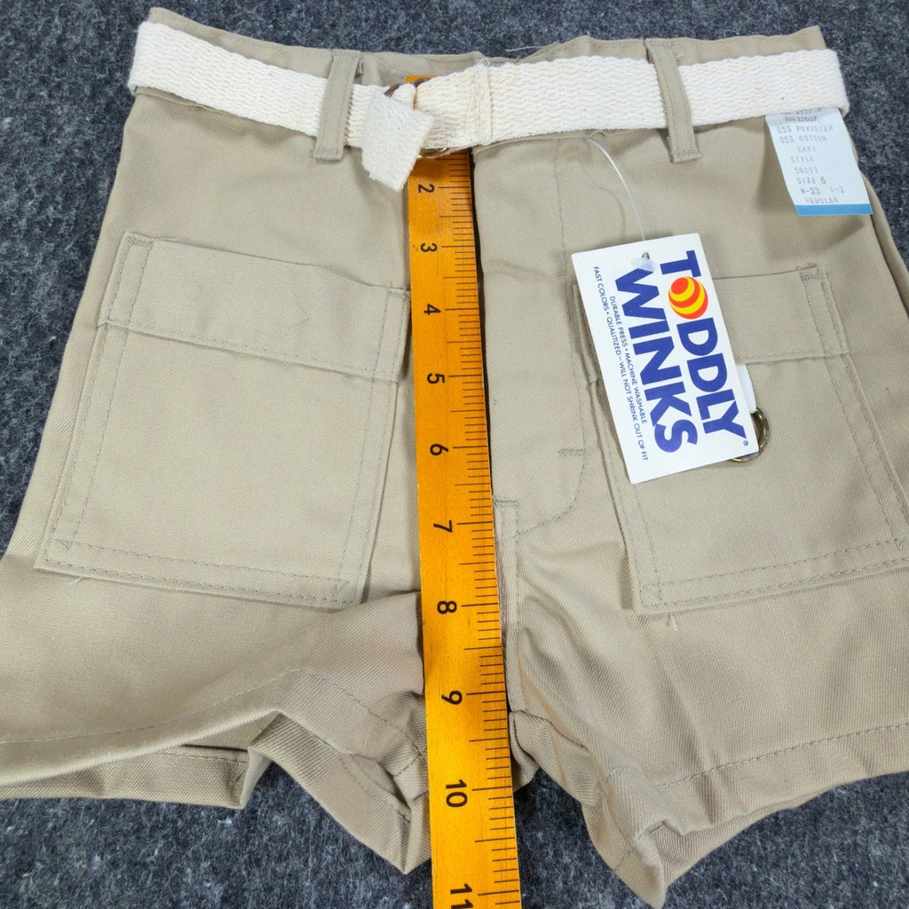 Toddy Winks Vintage 70s Twill Shorts Boys 6 Khaki Cotton Blend NWT - take2supply