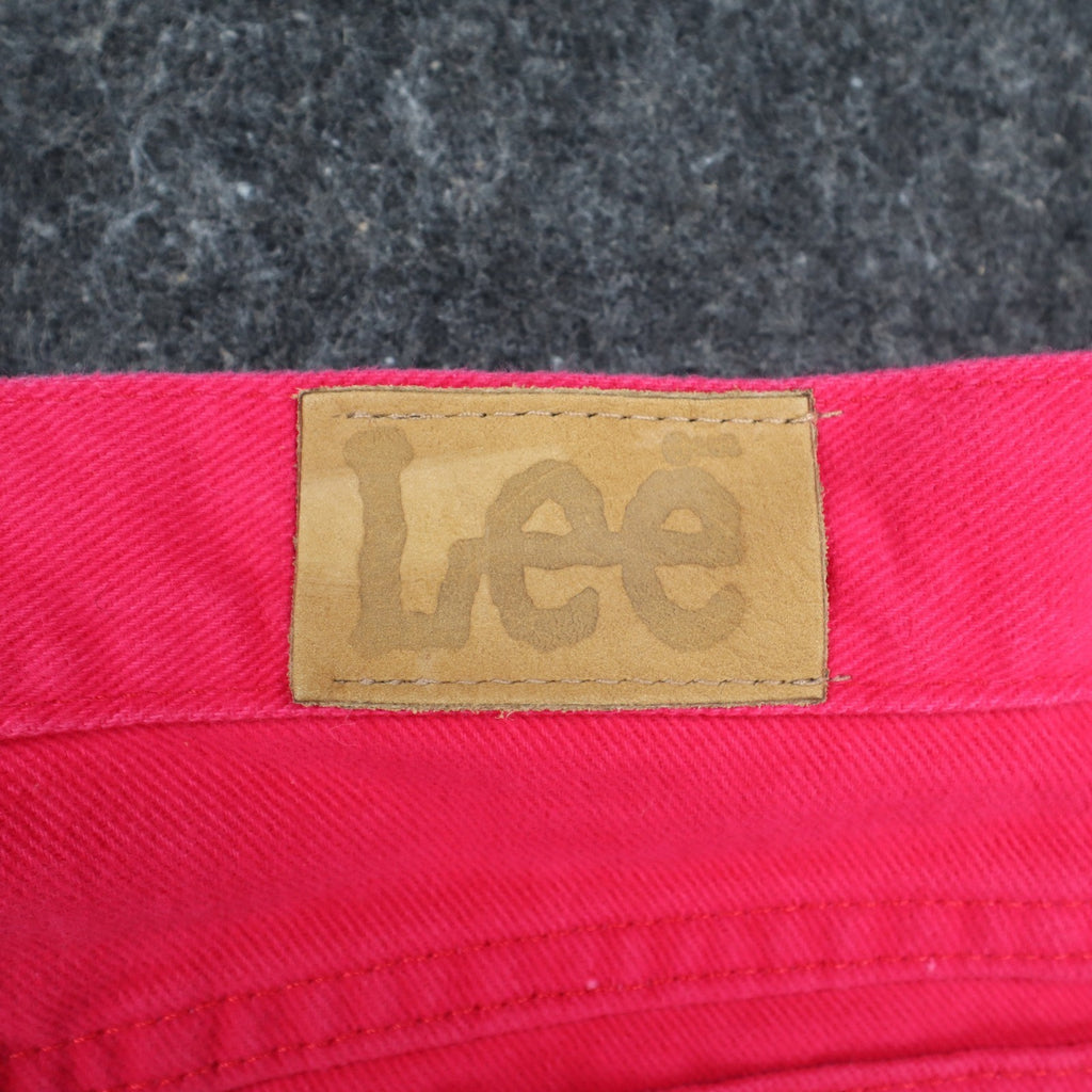 Lee Relaxed Fit Shorts Womens 14 M Vintage 90s Poppy Red Cotton Made in USA NWT - take2supply