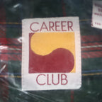 Career Club Shirt Mens Medium Green Red Tartan Plaid Cotton Blend New Packaged - take2supply