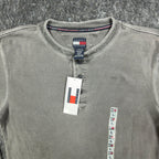 Tommy Hilfiger Y2K Henley Shirt Boy L Gray Cotton Long Sleeve NWT C467 - take2supply