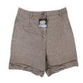 Brandy Melville Plaid Shorts Womens One Size Brown Cotton High Waist Cuffed - take2supply