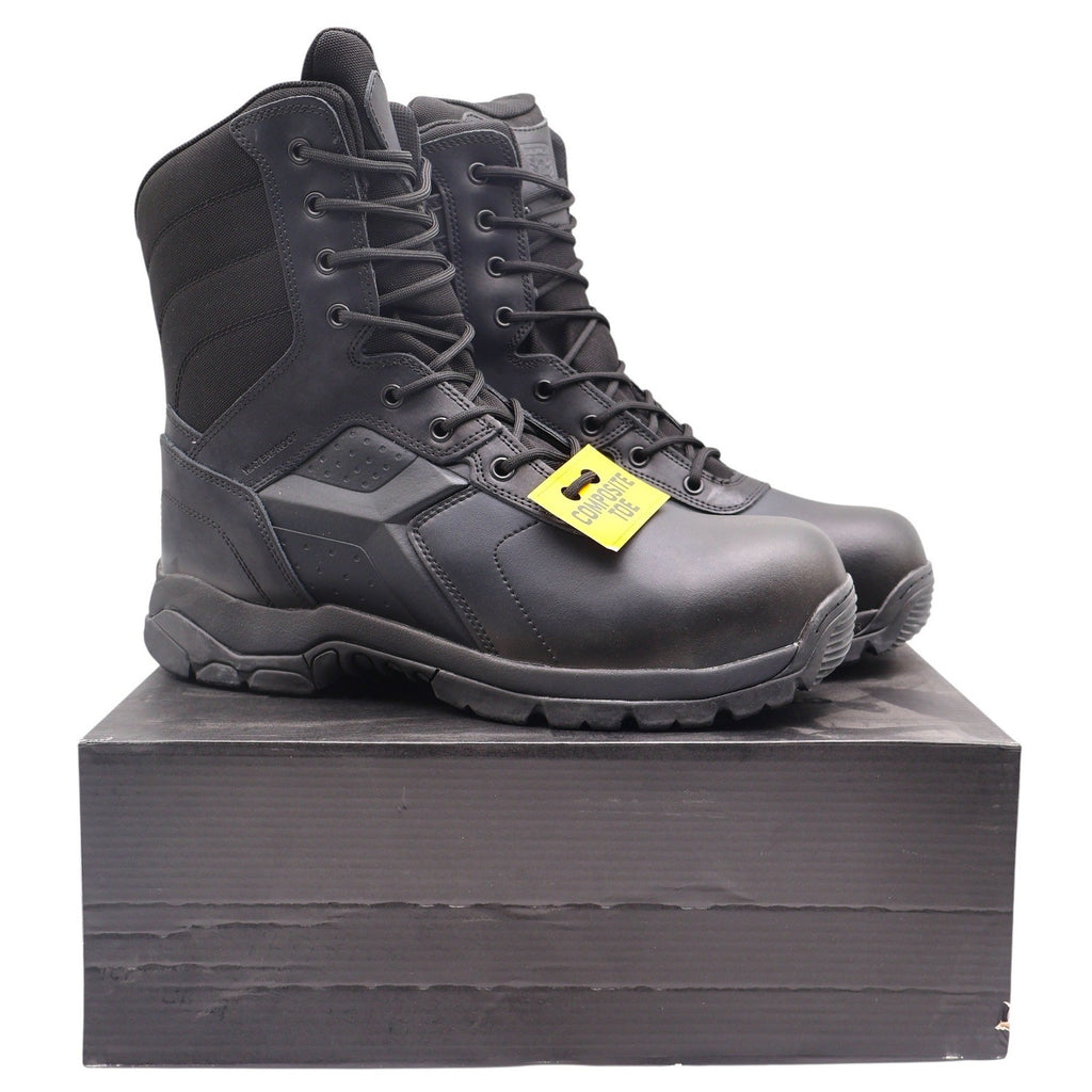 Battle Ops Tactical Boot Mens 11 8-Inch Side-Zip Waterproof Composite Toe Black - take2supply