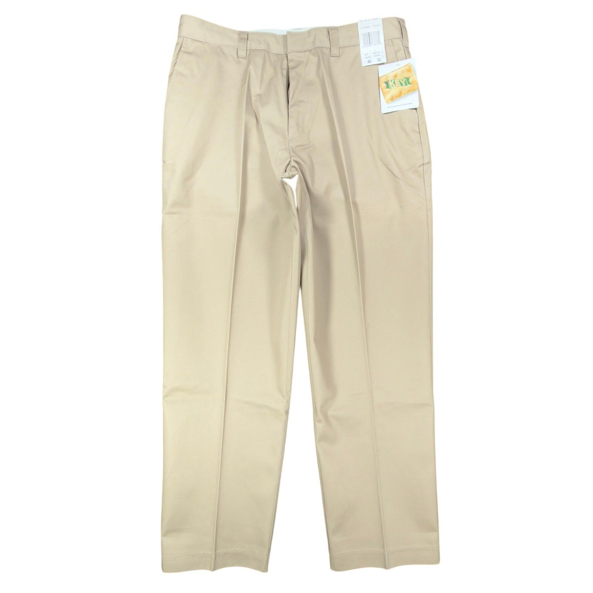 Tan Key work trousers, full front view