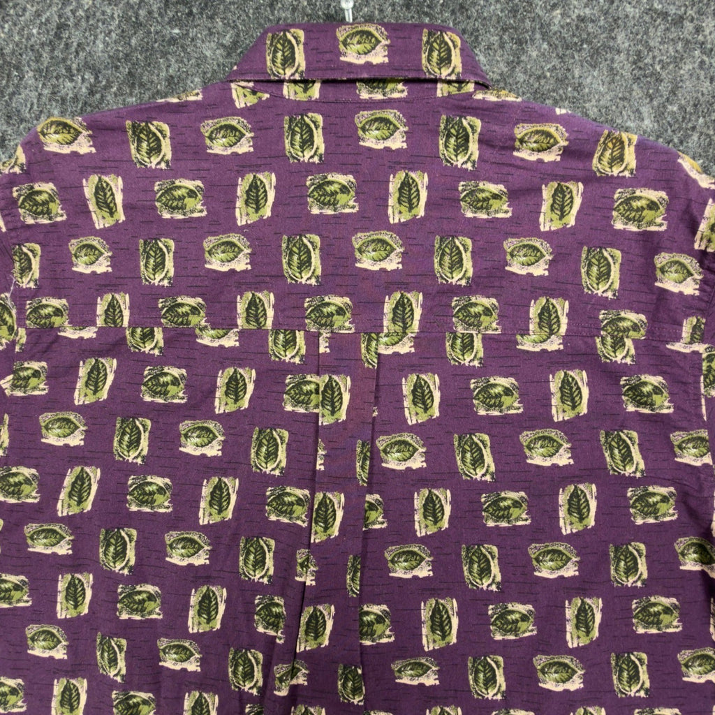 Wrangler Rugged Wear Leaf Print Shirt Mens M Purple Cotton NWT R960LLV - take2supply