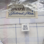 Mark VII Dress Shirt Mens 15.5 34/35 Vintage Deadstock Pink Blue Plaid Korea - take2supply