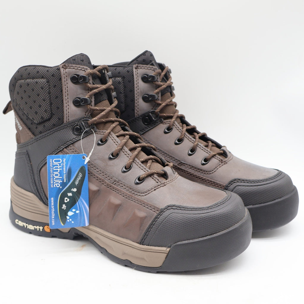 Carhartt Force Work Boots Mens 8.5 Brown Waterproof Leather Soft Toe CMA6046 NEW - take2supply