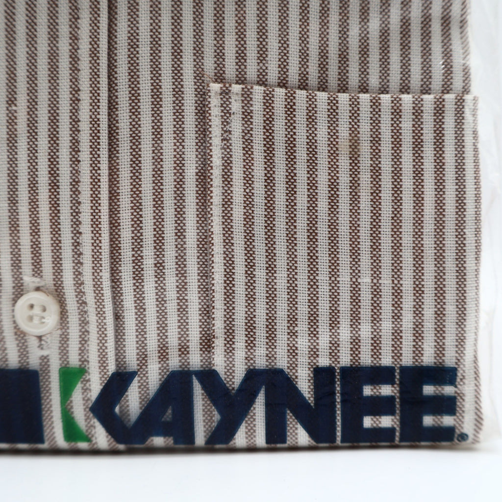 Kaynee Boys 8 Brown White Striped Long Sleeve Button Down Shirt USA NWT NOS - take2supply