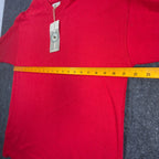 Ferruche V-Neck Shirt Mens M Red Cotton Mesh Knit Deadstock Y2K 17-121 - take2supply