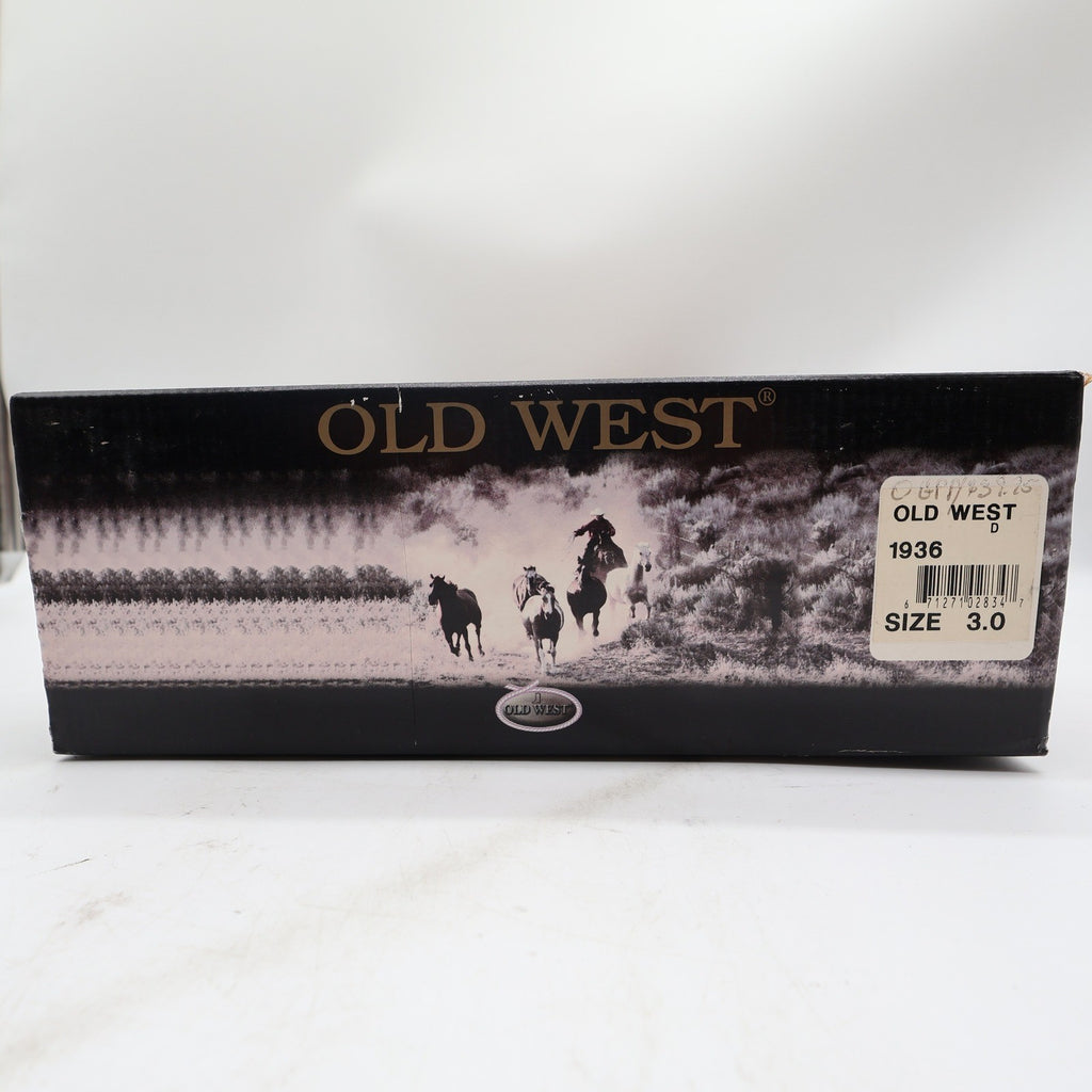 Old West 1936 Western Boots Kids 3.0 Brown Leather NWT - take2supply