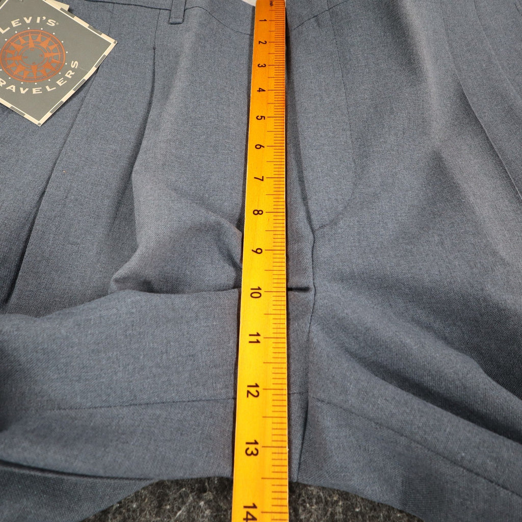 Levi's Travellers Trousers Mens 34x32 Vintage 80s Blue Gray Pleated Deadstock - take2supply