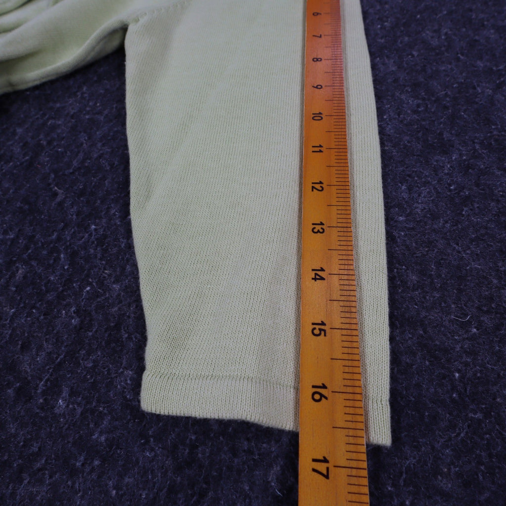 TM Sport That's Me Cardigan Sweater Womens Small Green Embroidered Ramie NWT - take2supply