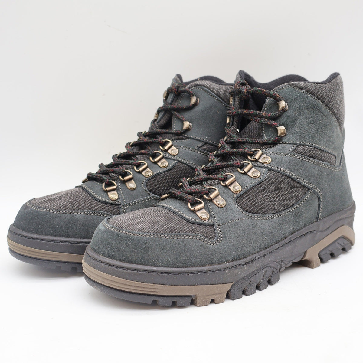 Gray Lake of the Woods hiking boots with Cordura panels, opposite angled pair view