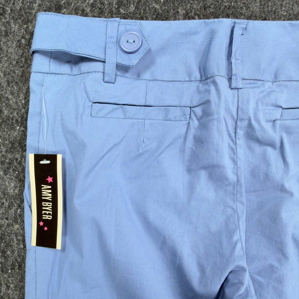 Amy Byer Y2K Bermuda Shorts Girls 12 Blue Cotton Stretch Cuffed New - take2supply