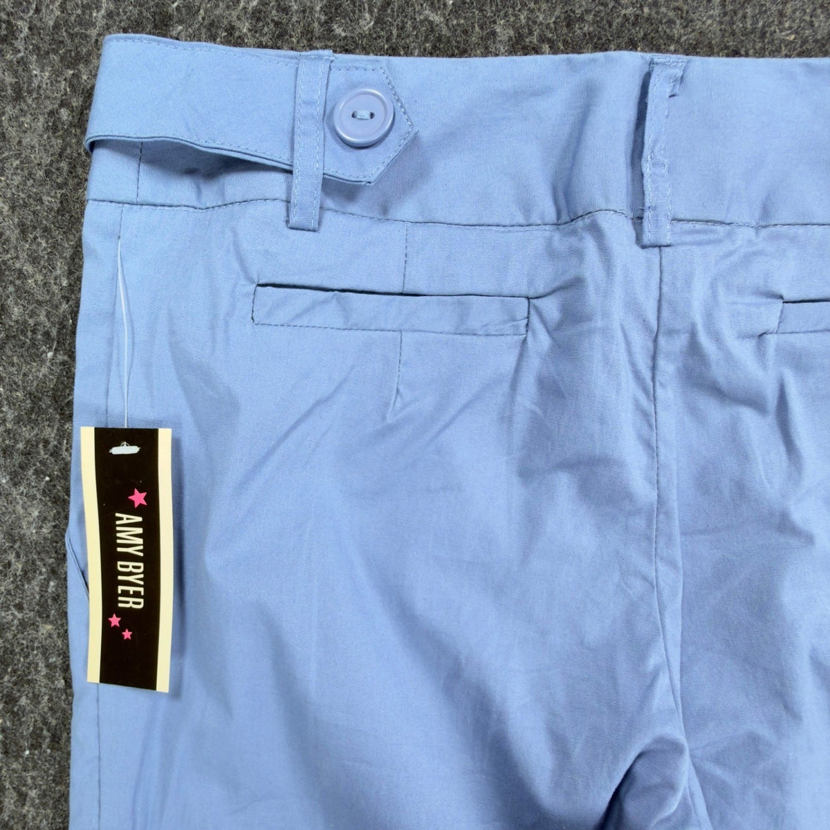 Amy Byer Y2K Bermuda Shorts Girls 12 Blue Cotton Stretch Cuffed New - take2supply