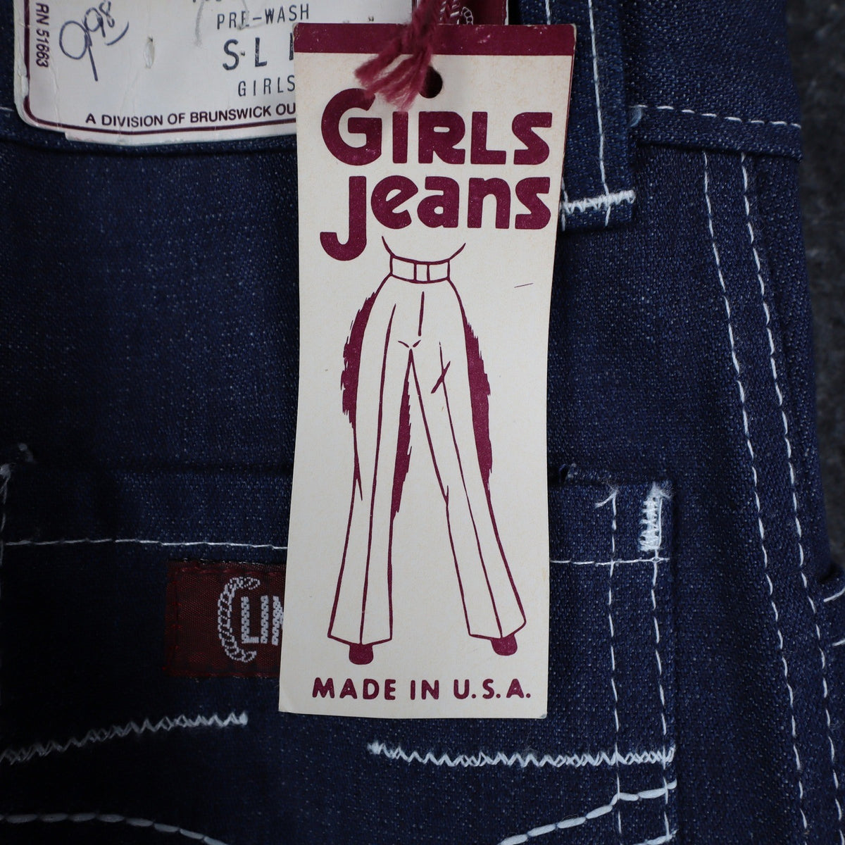 Vintage Clinchers Girls Jeans 8 Slim Blue Flare Leg USA Cotton NWT - take2supply
