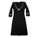 My Michelle Dress Womens Small Y2K Black Pink Bow V-Neck 3/4 Sleeve A-Line USA - take2supply