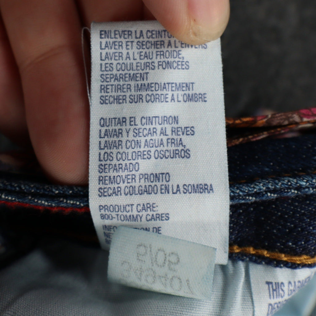 Tommy Hilfiger Jeans Womens 8 Vintage 2000s Low Rise Stretch Blue Floral Belt - take2supply