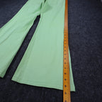 Casual Kiss Flare Pants Womens 10 L Lime Green Cotton Stretch Y2K Style C876 - take2supply