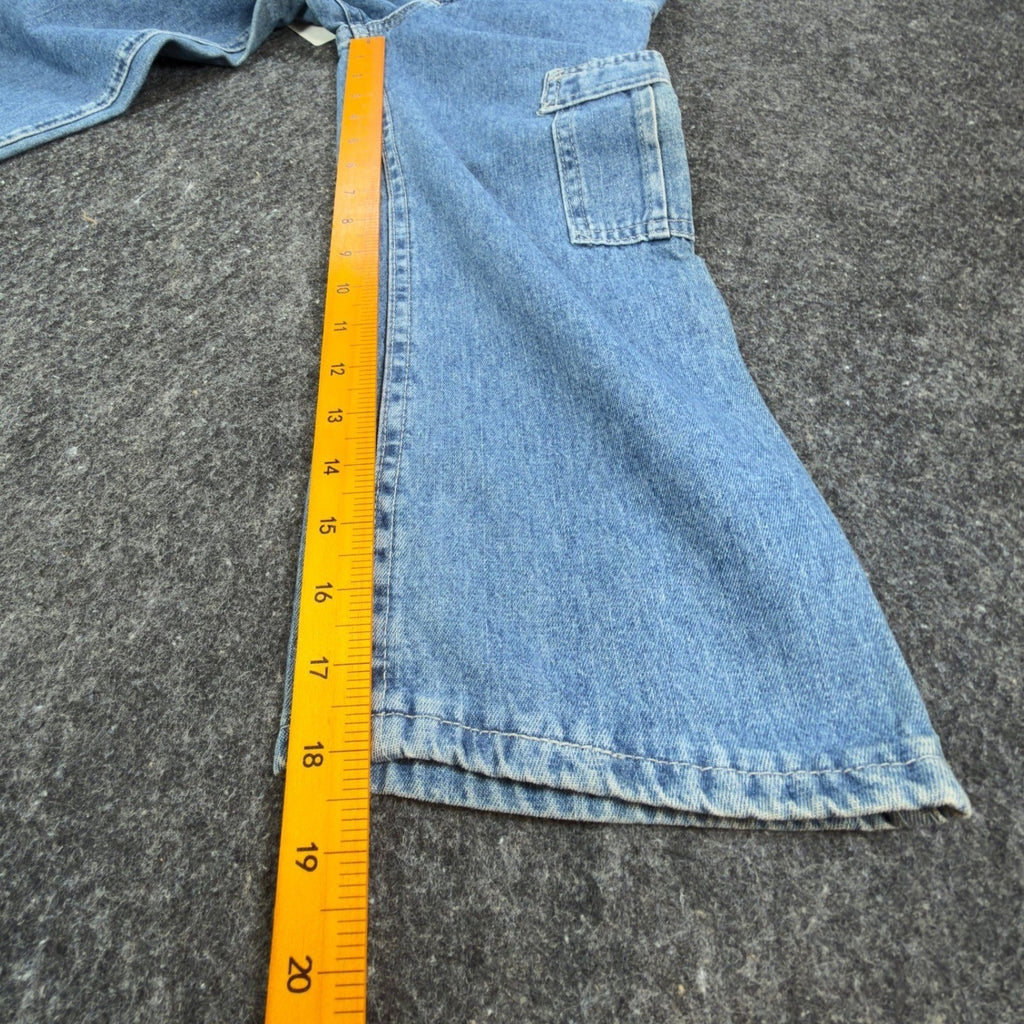 Lee Pipes Vintage 90s Cargo Jeans Boys 5 Reg Wide Leg NOS NWT Light Wash - take2supply