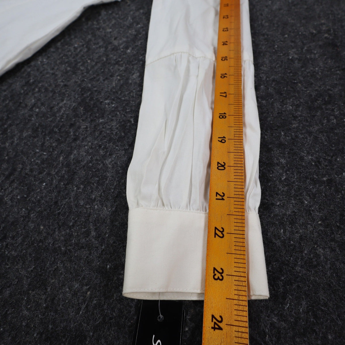 AGB Blouse Womens Small White Stretch Cotton Ruffle V-Neck Long Sleeve Button Up - take2supply