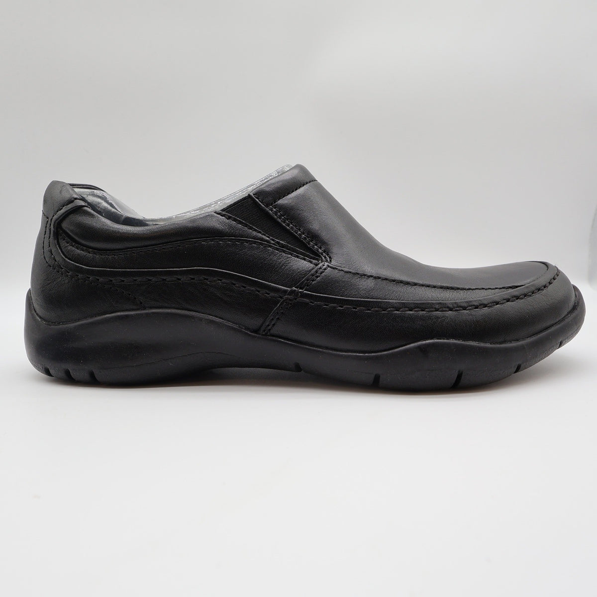 Hush Puppies Zone Slip On Loafers Mens 10 M Black Leather Comfort Shoes H100050 - take2supply