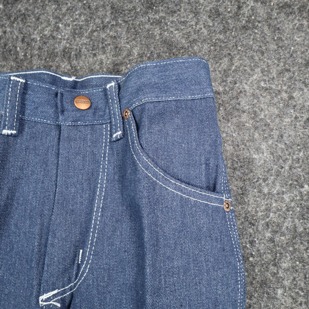 Maverick Jeans Boys 12 Slim 24x27 Vintage 70s Blue Cotton Poly Straight Leg USA - take2supply