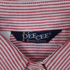 Dee Cee Striped Button Down Shirt Womens 7/8 Vintage Red White Short Sleeve USA - take2supply