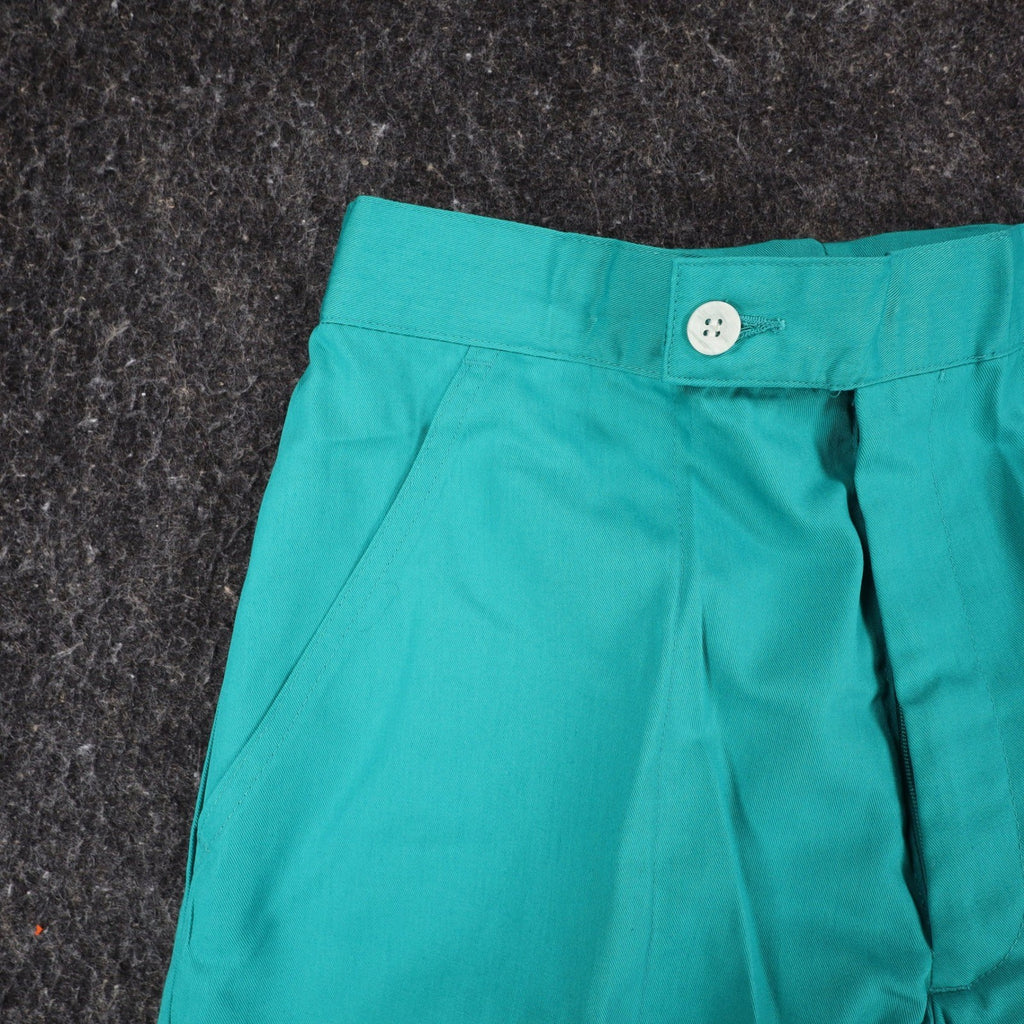 Jantzen Shorts Mens 32 Vintage 90s Teal Green Poly Cotton Deadstock 1M550 - take2supply