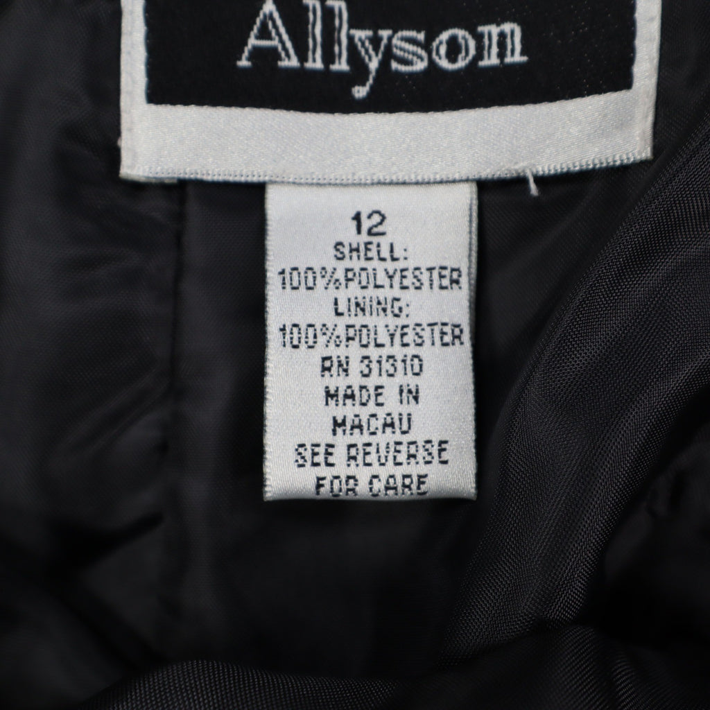 Allyson A-Line Skirt Womens 12 Vintage 90s Black Polyester Lined Career Wear - take2supply