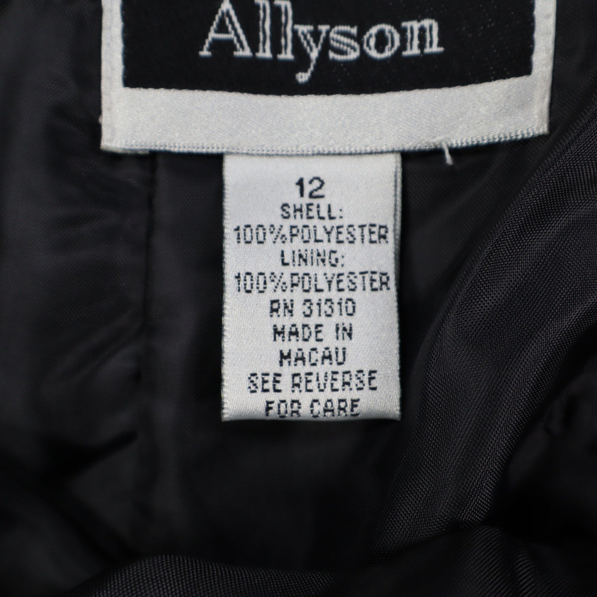 Allyson A-Line Skirt Womens 12 Vintage 90s Black Polyester Lined Career Wear - take2supply