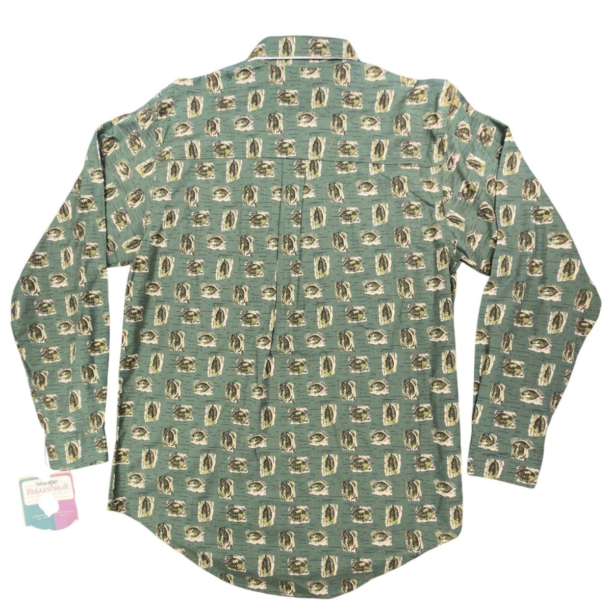 Wrangler Rugged Wear Leaf Print Shirt Mens M Green Cotton NWT R960LLV New - take2supply