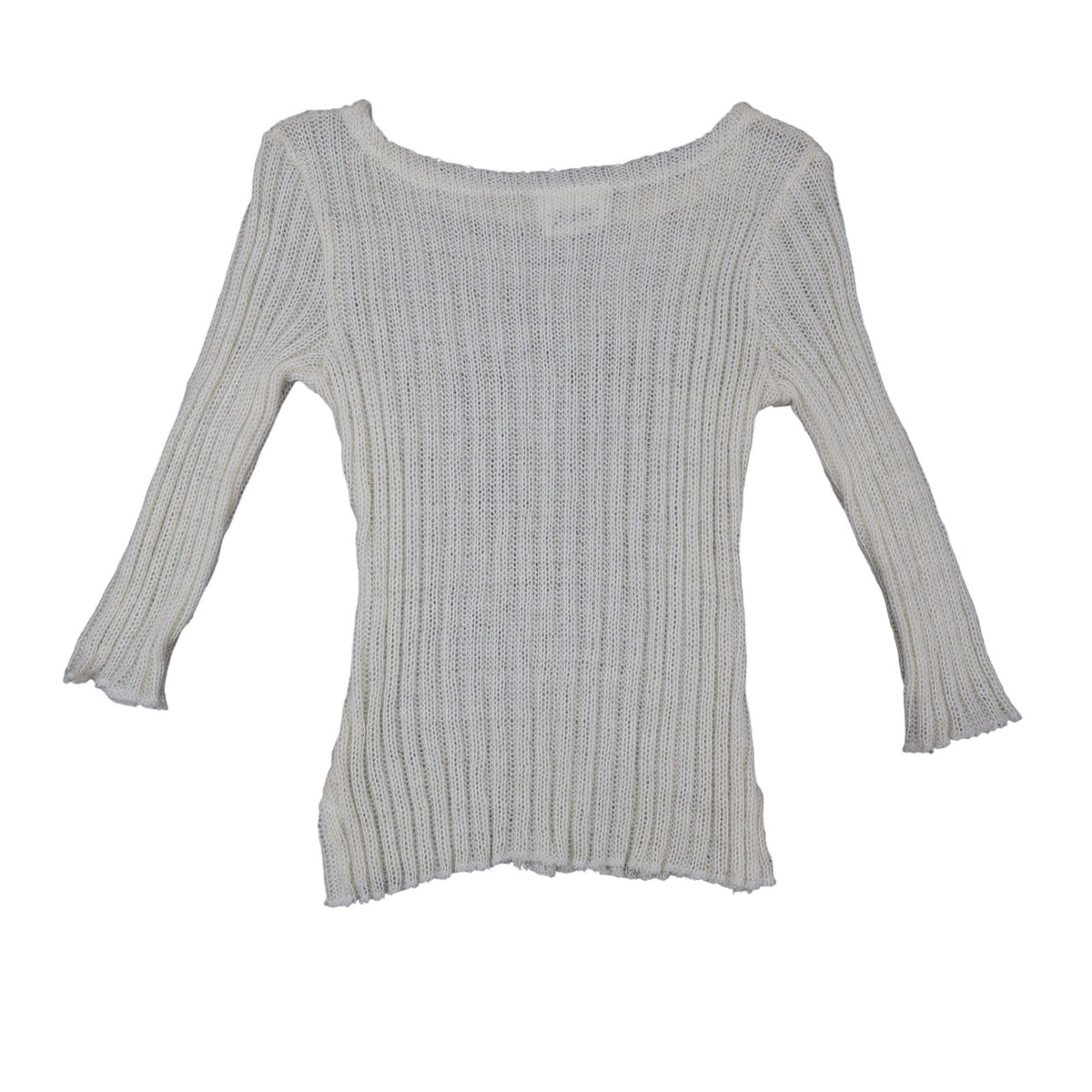 A. Byer Sweater Womens Medium Vintage 90s Cream Mohair Ribbed Open Knit Top - take2supply