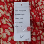 Piano Ruffle Blouse Womens XL Red Pleated Crinkle Sleeveless Sheer Top 07960 - take2supply