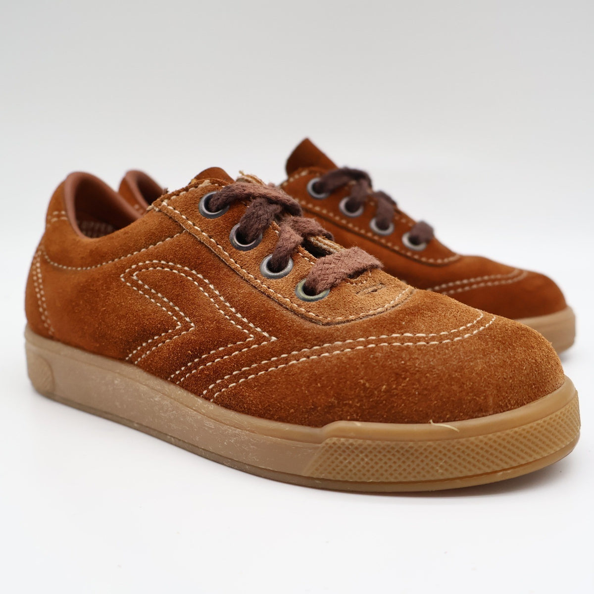 Walker Suede Sneakers Kids Size 12 D Vintage Brown Deadstock Gum Sole 2653 - take2supply