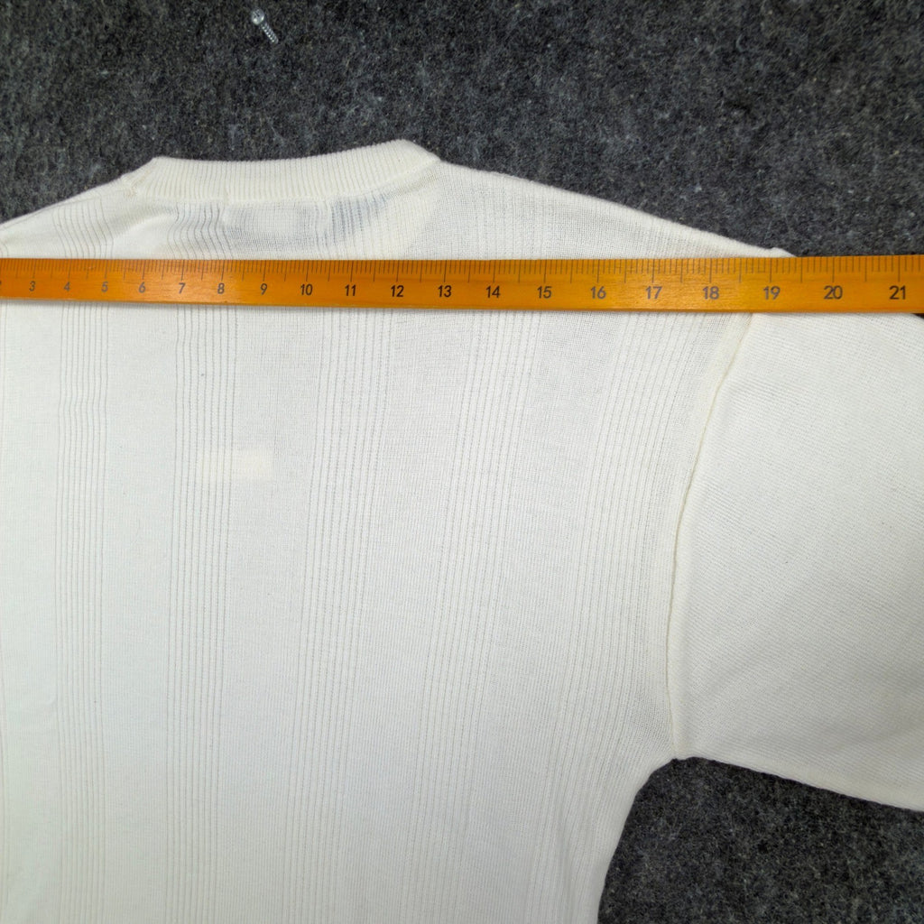 Marquis Vintage 90s Knit Top Mens Small Cream Cotton Acrylic NWT - take2supply