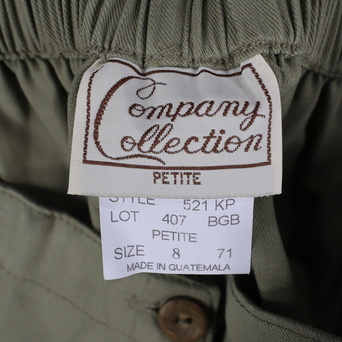 Company Collection Petite Pants Size 8 Sage Green Tencel Cotton Elastic Waist - take2supply