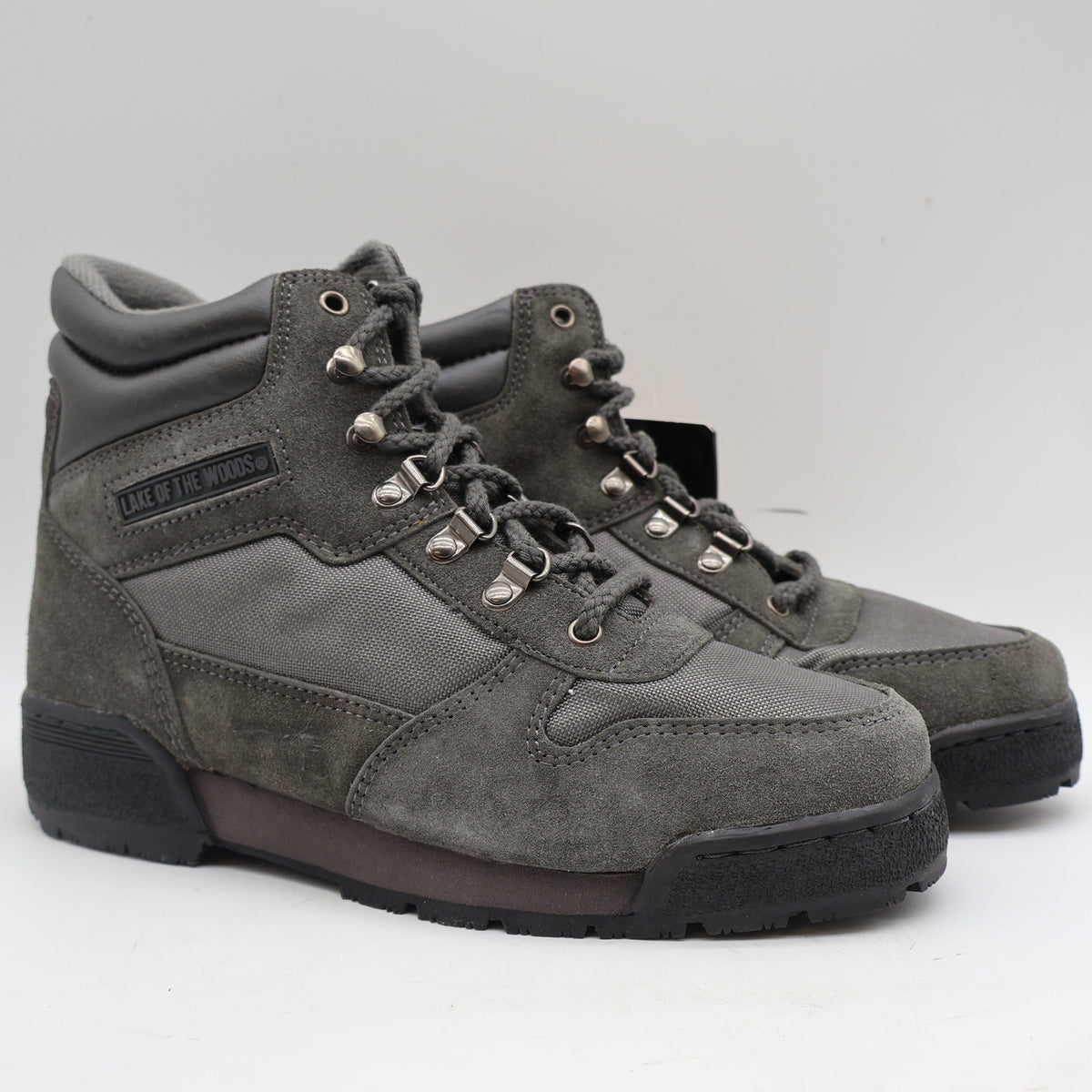 Lake Of The Woods 7000 Hiking Boots Mens 7M Vintage Deadstock Gray Leather Korea - take2supply