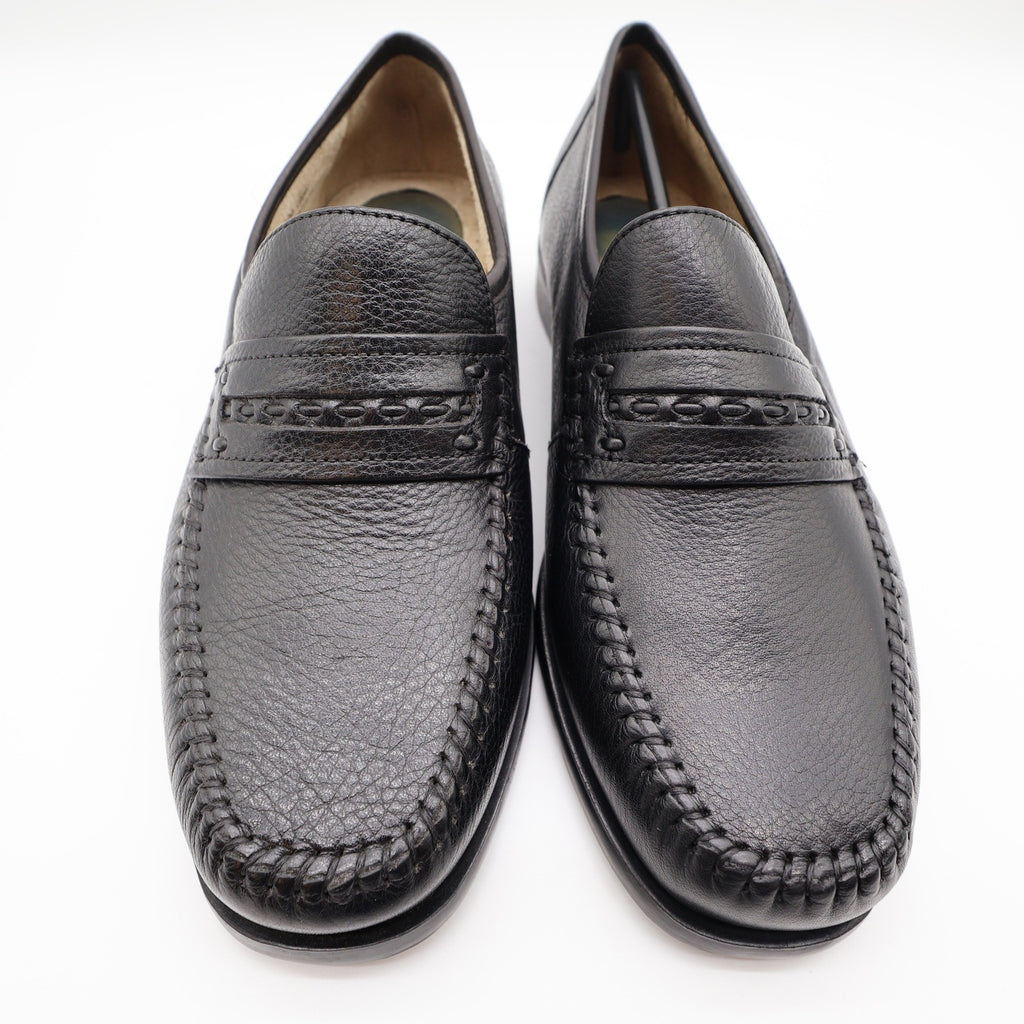 Nunn Bush Edgar Loafers Mens 9 M Black Tumbled Leather Comfort Gel Shoes 85533 - take2supply