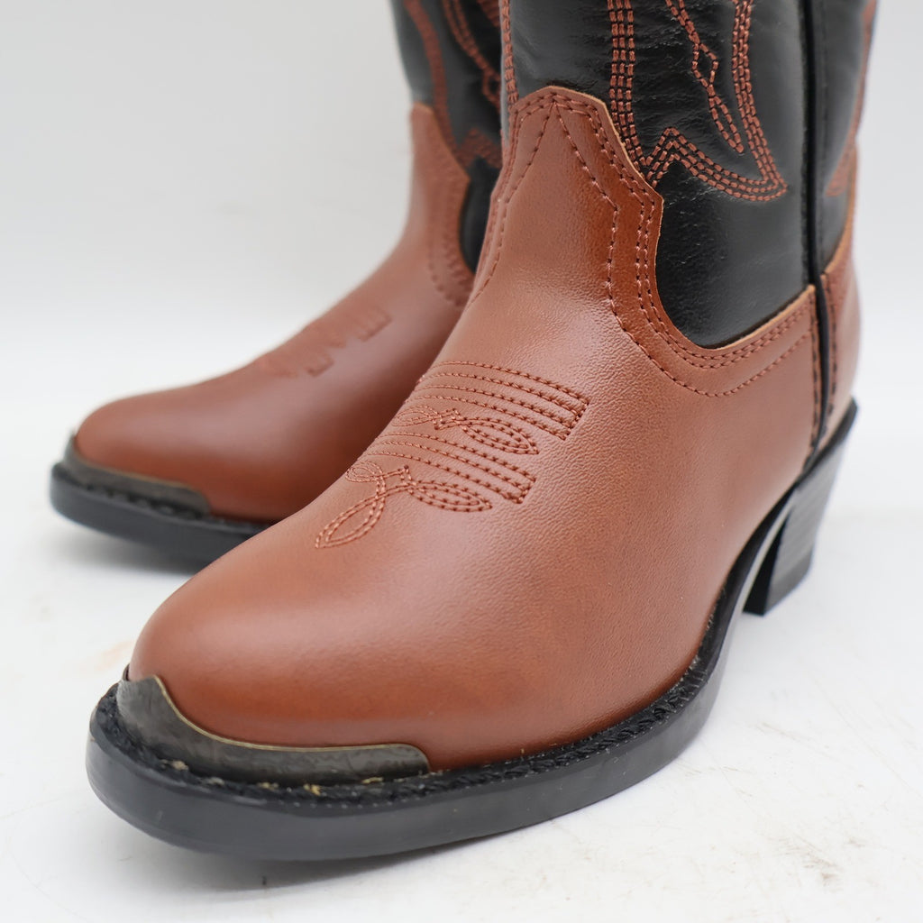 Durango Western Cowboy Boots Kids 10 D Rust Brown Black PBR BT464 New - take2supply