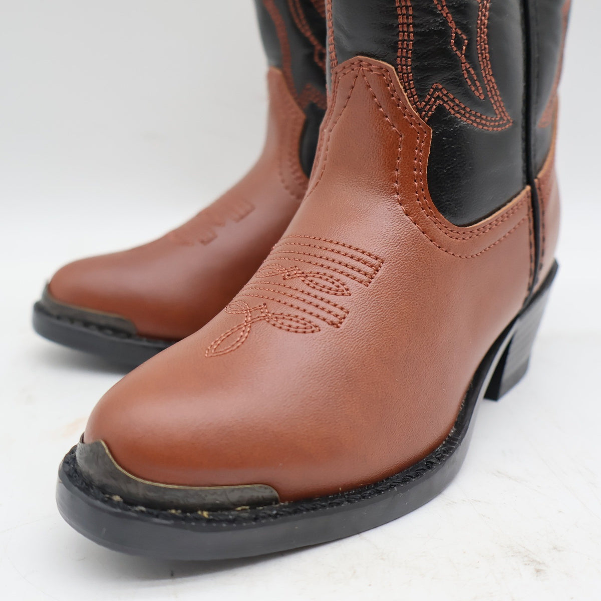 Durango Western Cowboy Boots Kids 10 D Rust Brown Black PBR BT464 New - take2supply