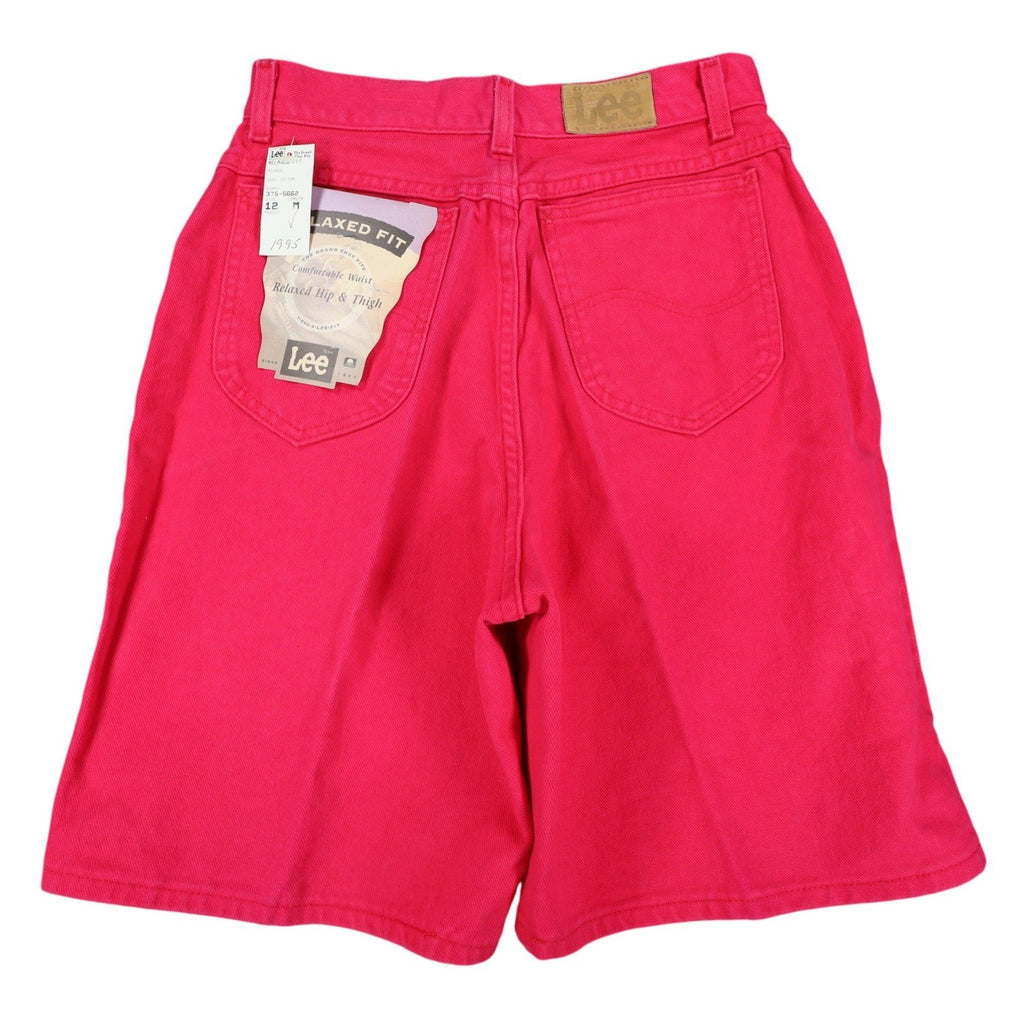 Lee Relaxed Fit Shorts Womens 12 Vintage 90s Poppy Red Cotton Made in USA NWT - take2supply