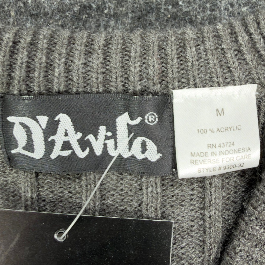 D'Avila Vintage Y2K Sweater Vest Mens Medium Gray Acrylic NWT C528 - take2supply