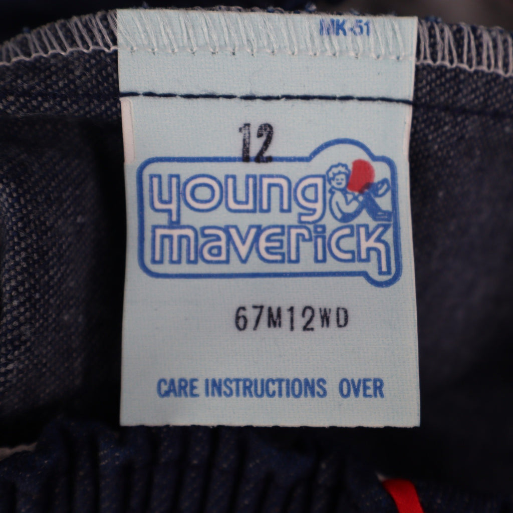 Young Maverick Vintage Girls 12 Blue Red Stripe Flare Jeans NWT - take2supply