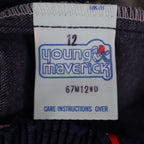 Young Maverick Vintage Girls 12 Blue Red Stripe Flare Jeans NWT - take2supply