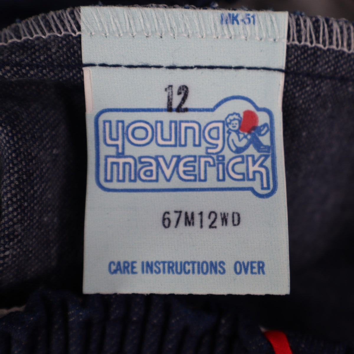 Young Maverick Vintage Girls 12 Blue Red Stripe Flare Jeans NWT - take2supply