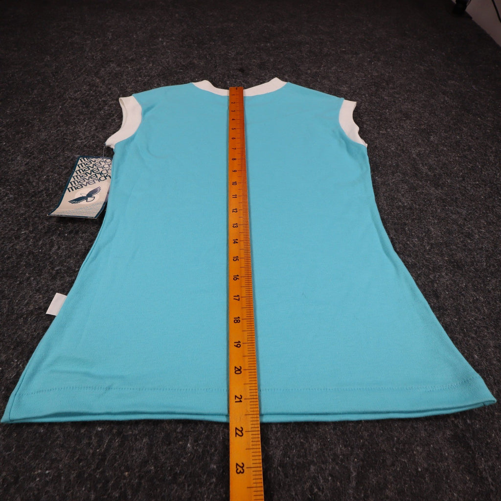 Maverick Vintage 80s Girls Large Aqua Blue Ringer Sleeveless T-Shirt NWT 1982 - take2supply