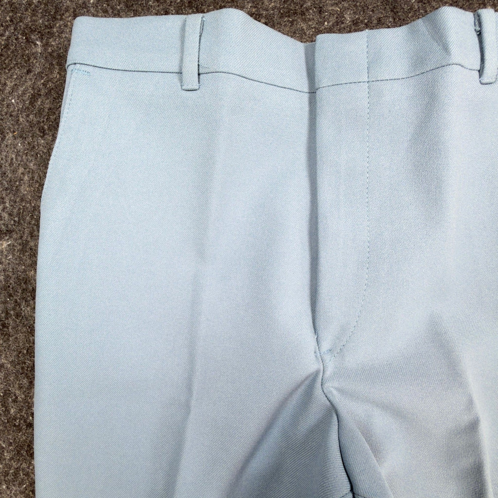 Dee Cee 70s Dress Pants Mens 31x32 Light Blue Stretch Polyester Vintage NEW - take2supply