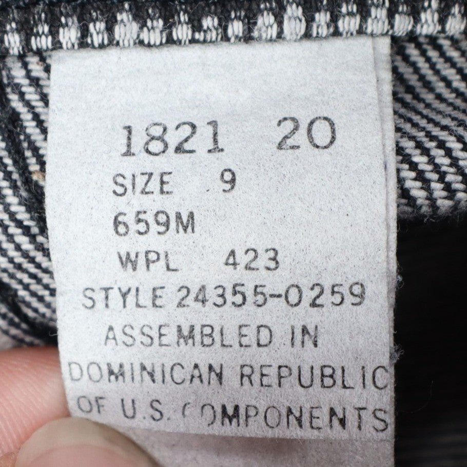 Levis Tapered Leg Jeans Womens 9 VTG 90s Black Reverse Silhouette Striped Denim - take2supply
