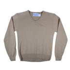 Scudder Sportswear V-Neck Sweater Youth Medium 10-12 Vintage 70s Tan Acrylic USA - take2supply