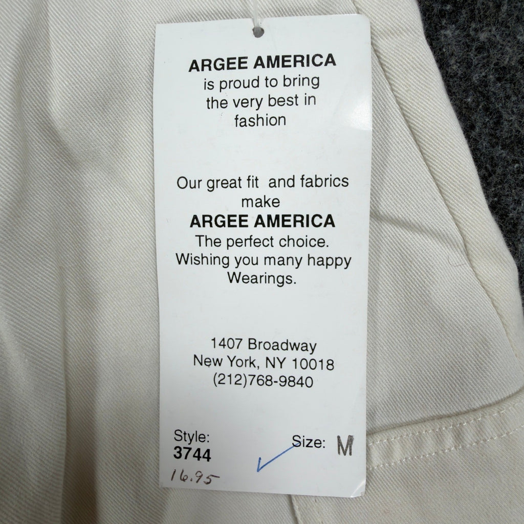 Argee Vintage 90s Cargo Shorts Womens M Ivory Cotton Deadstock NWT - take2supply